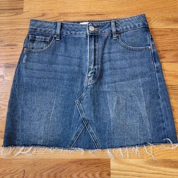 Pacsun Raw Hem Blue Denim Jean Mini Skirt(27) - Picture 1 of 8